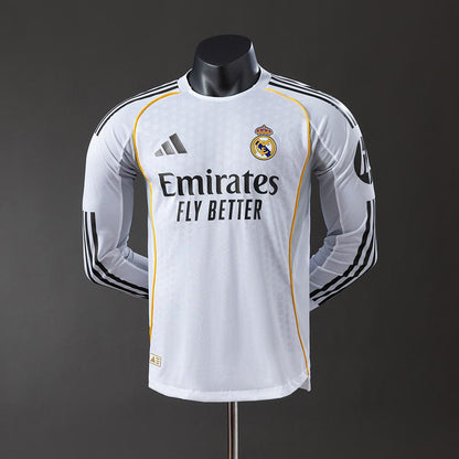 Real Madrid 2025 Home Kit Long Sleeve [Custom Name/Number]